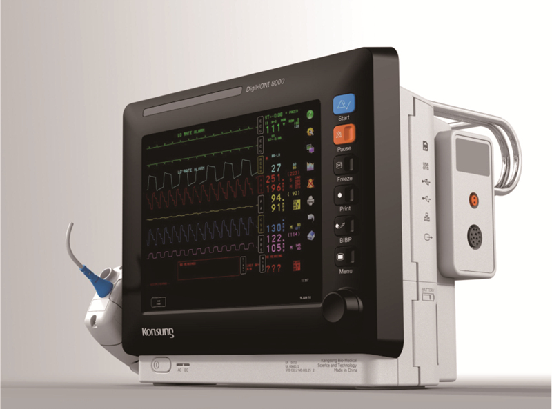Medical patient monitor structural prototype combining plastic and metal parts